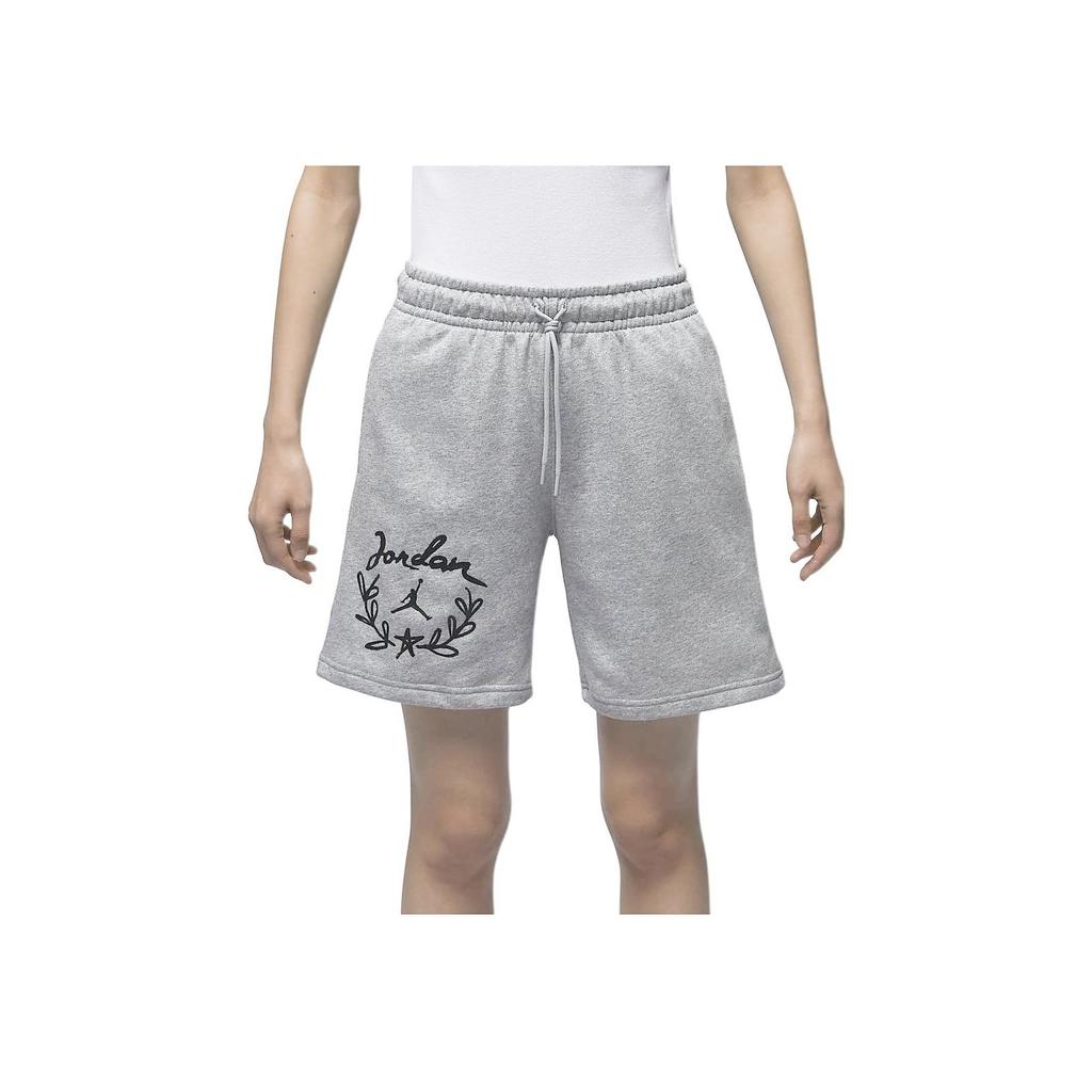 Jordan Brooklyn Fleece Logo Print Drawstring Sports Casual Shorts Women Shorts Gray FN5784-063
