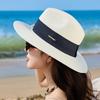Straw Hat Women's Summer UV Protection Versatile Beach Top Hat Jazz Hat Trendy Breathable Sun Hat