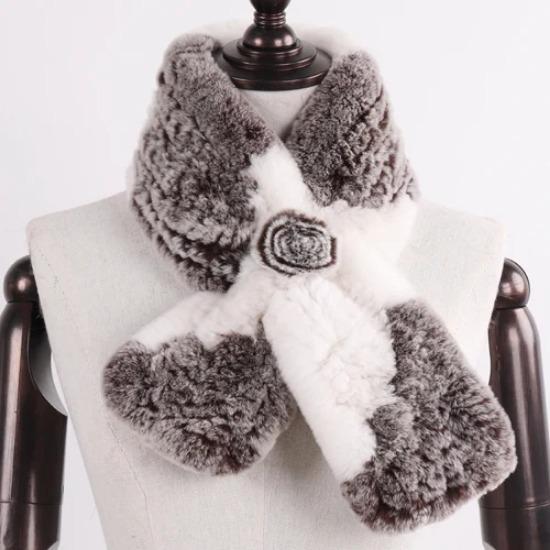 Winter Women Real Rex Rabbit Fur Scarf Natural Warm Soft Rex Rabbit Fur Muffler Lady Genuine Rex Rabbit Fur Scarves