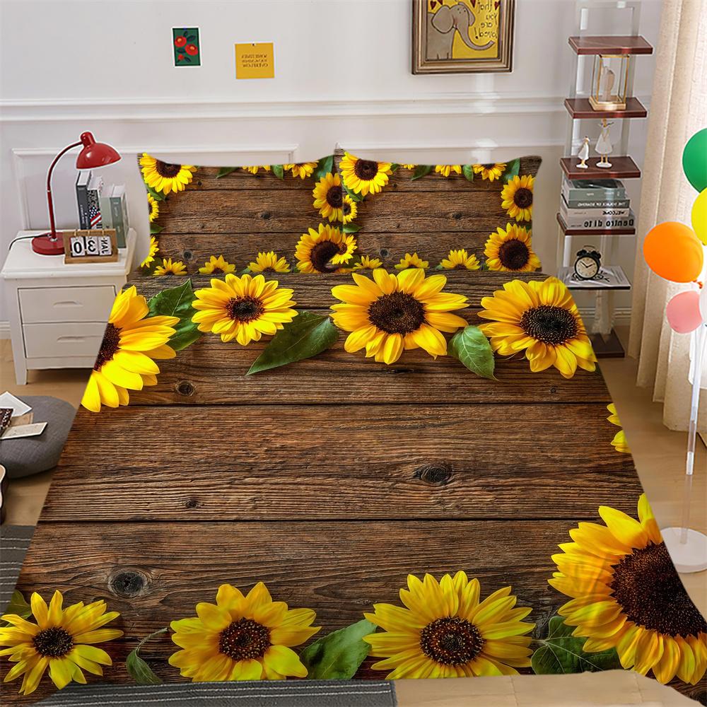 Juego de funda nórdica con estampado de flores en 3D, ropa de cama, colchas de poliéster de tamaño doble, ropa de cama para el hogar a la moda