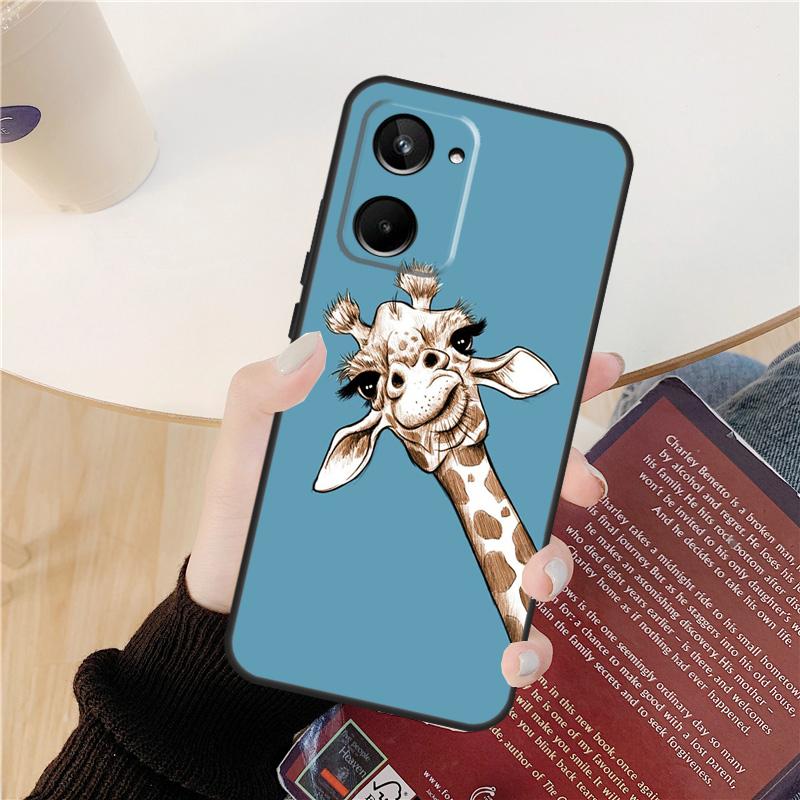 Cute Cartoon Animal Giraffe Case For Realme GT 6 6T 5 GT7 Pro 10 11 12 13 14 Pro Plus C53 C51 C21Y C25S C55 C67 C61 C75