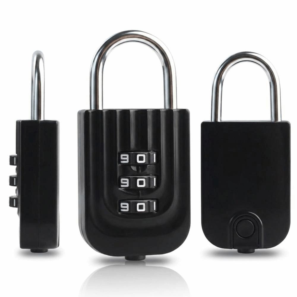 Electroplated Steel Shackle Code Lock Compact Lightweight Password Lock Padlock Gym Locker