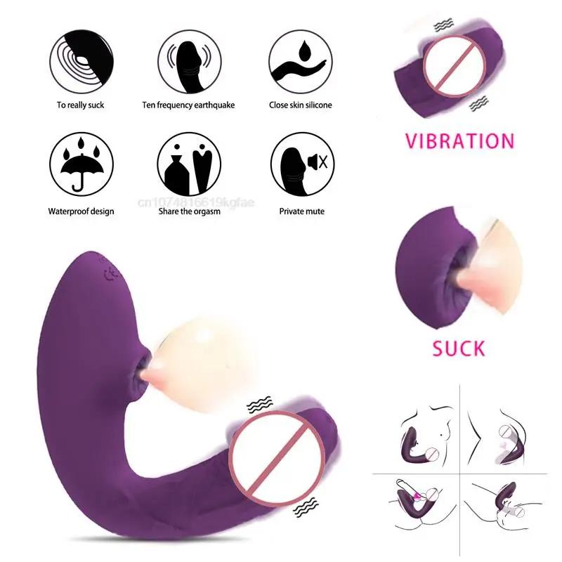 2 In 1 Sucker G Spot Vibrator for Women 20 Powerful Modes Clit Vagina Stimulator Anal Plug Dildo Sex Toy Female Goods for Adults