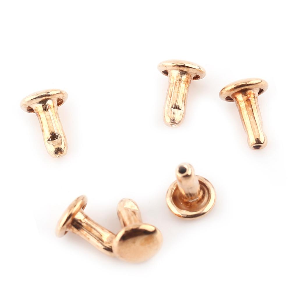 100pcs Double   Rivet Tubular Metal Leather Craft Repairs Studs Decoration