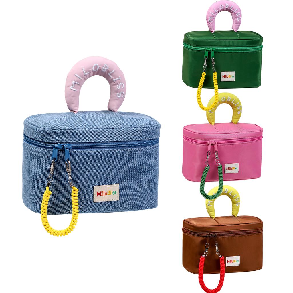 Cosmetic bag Large capacity cute contrasting color portable waterproof toilet bag Women's skin care product storage bag
