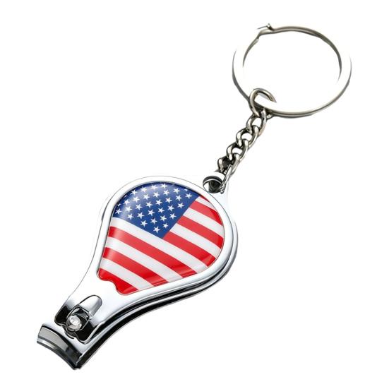 Football Match National Flag Nail Clippers, Stainless Steel Fingernail Cutter with Key Ring, 3-in-1 Bottle Opener Keychain, Soccer Fans