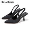New Large-sized Pointed-toe Back-attached Strap High-heeled Sandals, Women's Bag-style Thin-soled Shoes Devotion