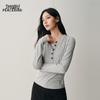 PEACEBIRD Women's Henley Long Sleeve T-Shirt