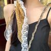 New Floral Flower Hair Bandana Women Rural Scarf Lace Splicing Triangle Headband Summer