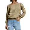 Women's Casual Fashion Solid Color Off-shoulder Long-sleeved Loose Sweatshirt With Pockets