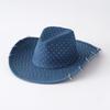 Cappello Speciale di Jeans Cappello da Cowgirl con Strass Ragazza da Festa Y2K Cappello da Ragazza Western Bling Bling Cappello Talor Cappello Panama Retrò Britannico per la Chiesa