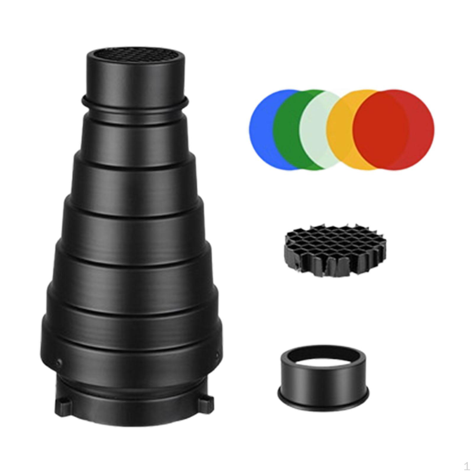 

Конический оптический комплект Snoot, аксессуары для сотовой сетки, цветной фильтр для путешествий в помещении, фото и видео