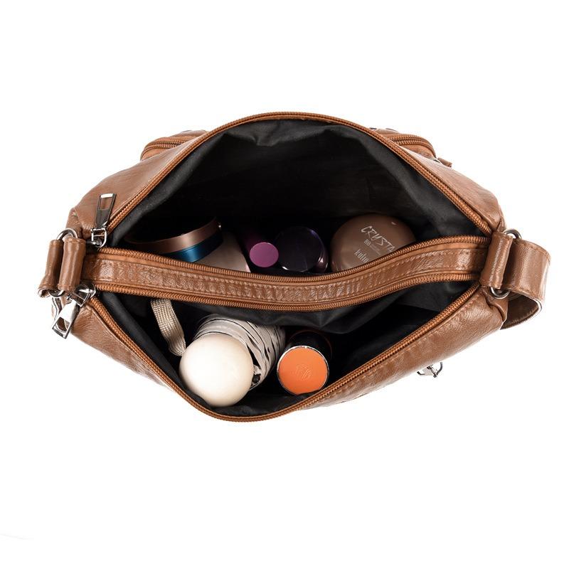New soft texture temperament women's messenger bag fashionable shoulder large capacity multi-pocket mother backpack