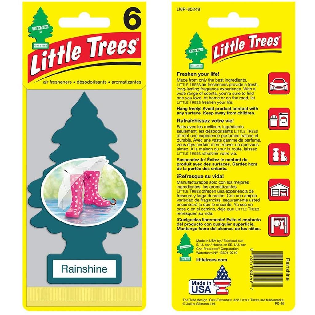 Little Trees Luftfriskere 6pk Regn Solskinn Luftfriskere Bil Rom Hengende Bilfrisker Bilfrisker