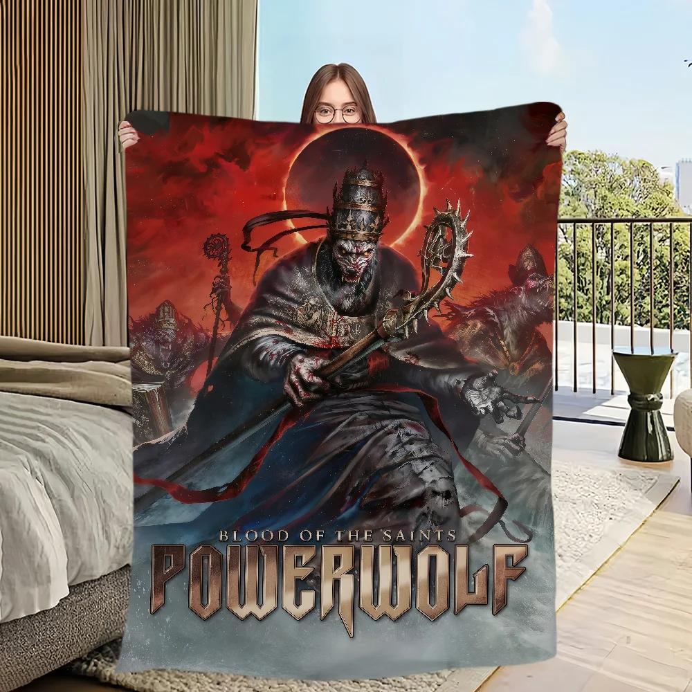 Warm Flannel Soft Plush Throw Blanket for Sofa Living Room Office Bedroom Travel Powerwolf Gift SingleSided Printed