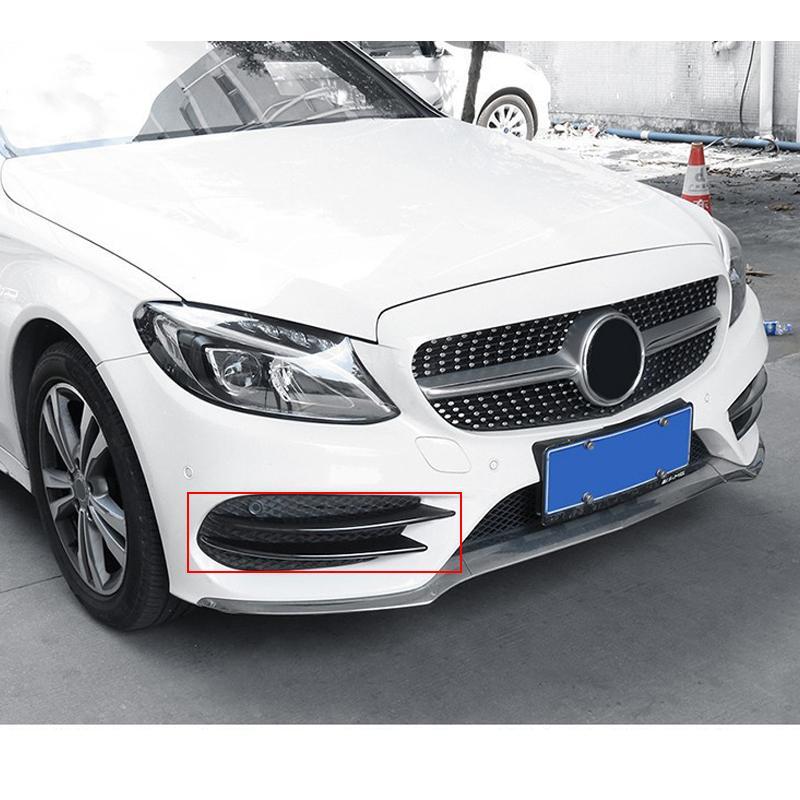 4Pcs Glossy Black Front Air Vent Cover Trim Fit for Mercedes-Benz C Class 2015-2018