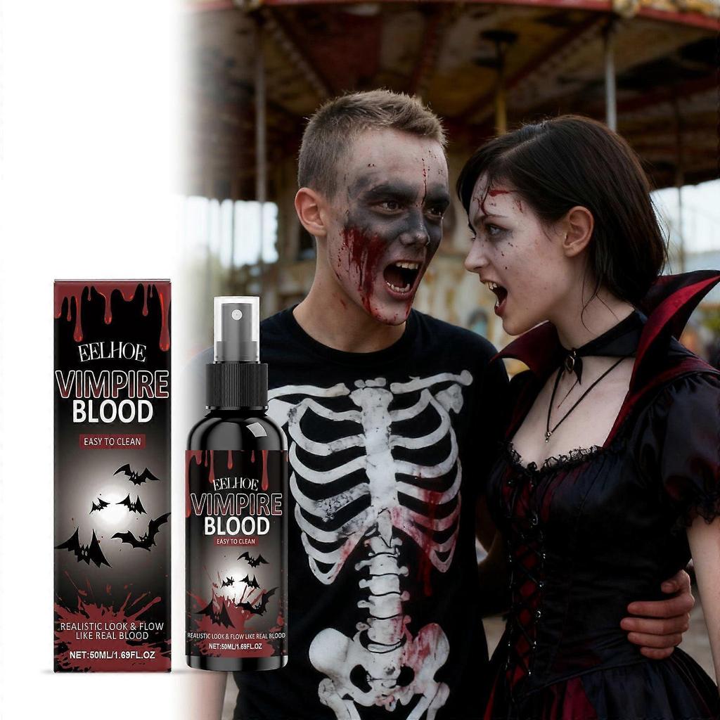 Halloween Fake Blood Spray for Face & Body, Non-Toxic Plasma Effect Makeup Spray for Costumes, Stage, Party, and Cosplay (Red)
