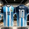 2026 MESSI #10 Fan Edition Football Jersey Kids Adults 3D Printed Training Tee Suitable Summer Parent-child