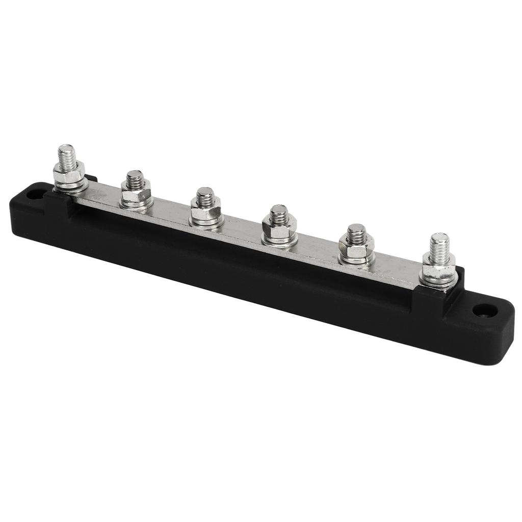 Power Distribution Block M6 Screw 6 Terminal Bus Bar DC 12V‑48V 150A for Automobile Boat Black