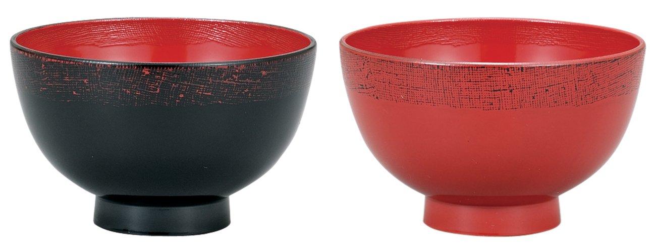 

Yamanaka Lacquerware Microwave Cloth Soup Set of Akebono M15441 Dishwasher-Safe Bowls, 2, & Negoro,