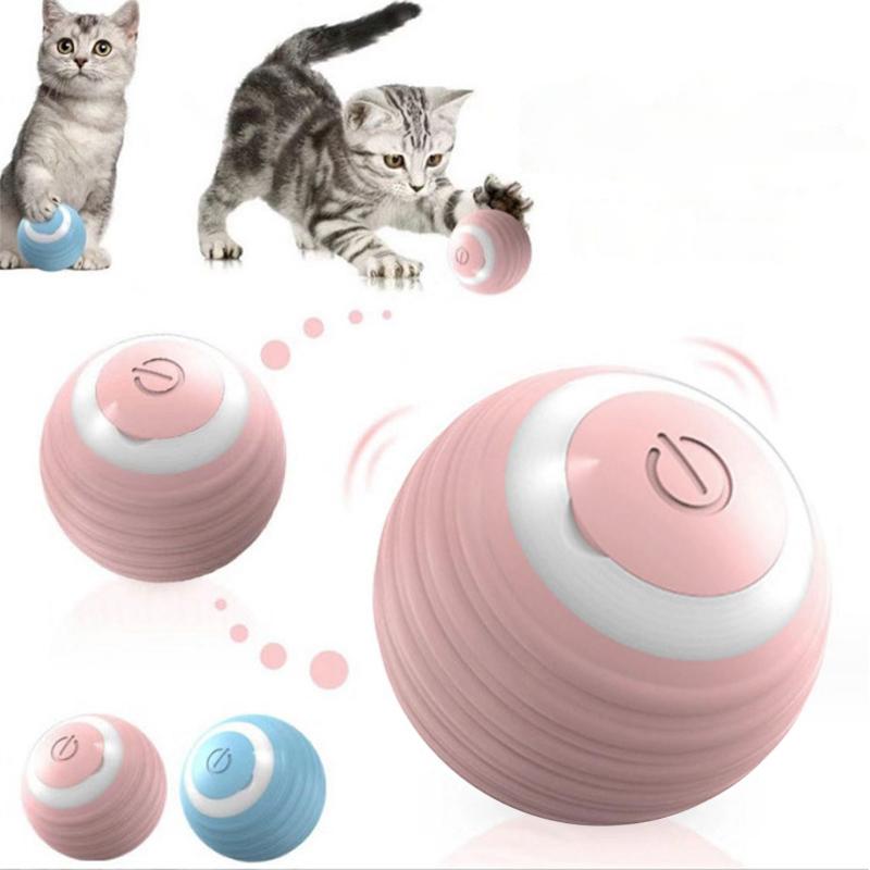 2pcs Interactive Electric Cat Ball Toy Usb Charging Spinning Pet Toy For Dogs And Cats