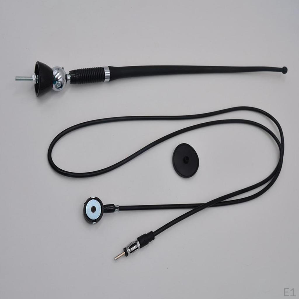 Black FM AM S Extension Cable Auto Roof 180 Rotating