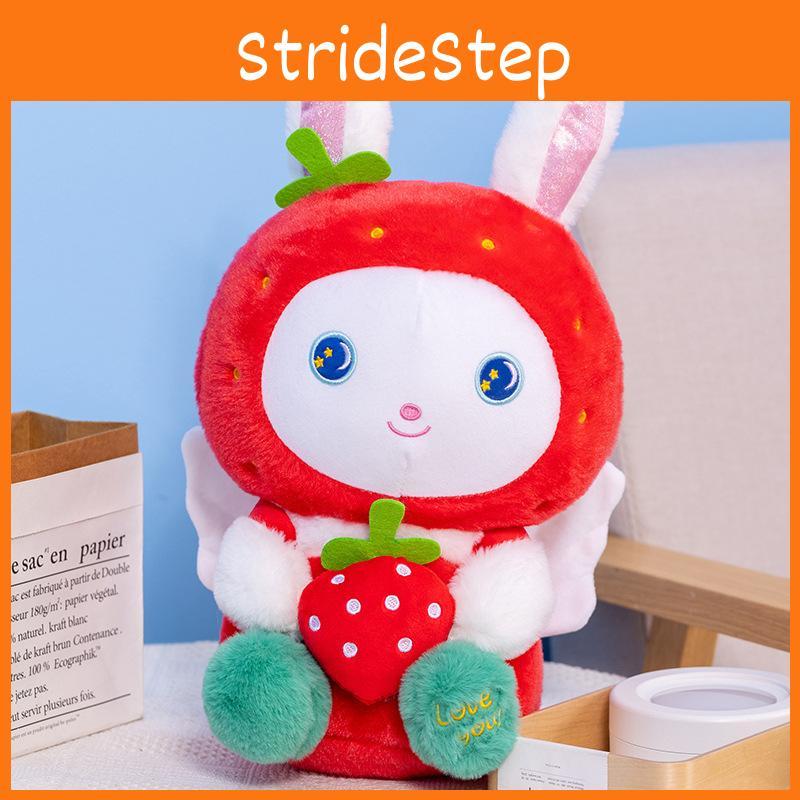 And Cute Fluffy Strawberry Rabbit Plush Toy Ideal Decorative Pillow Home For