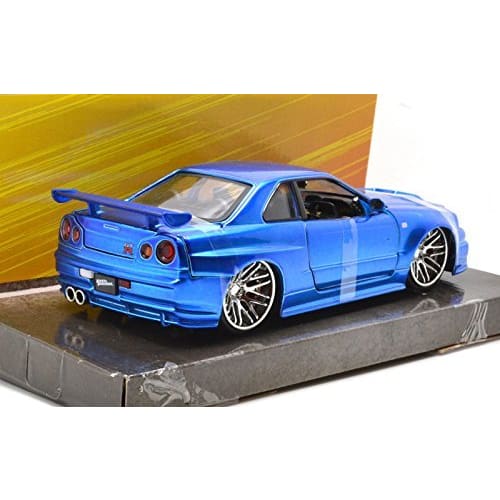 Jada Toys 1:24 Scale Fast & Furious 4 Brian's Nissan Skyline GT-R R34 (Blue)