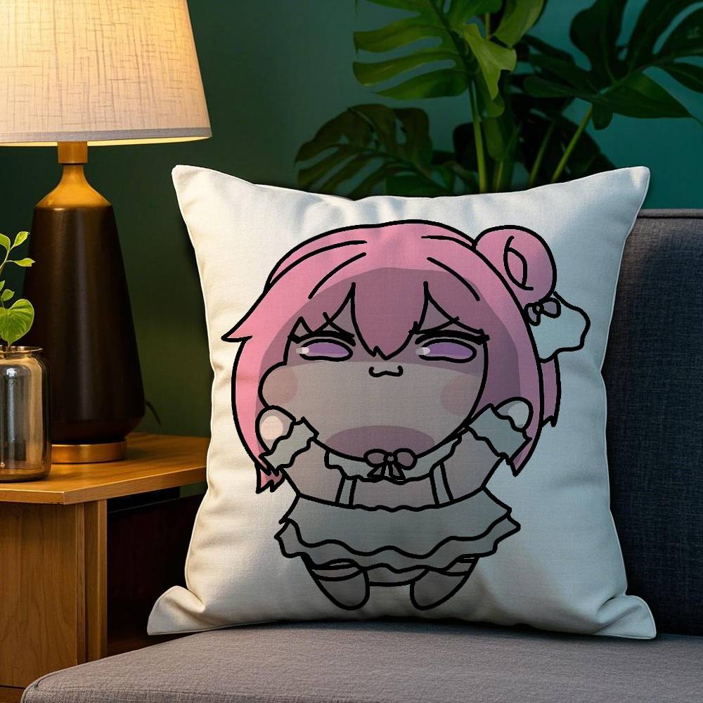 Ni-kke DORO Doll Victory Goddess Pillow Case Anti-dustmite Pillowcase Invisible Zipper Silky Sofa Cushion Cover