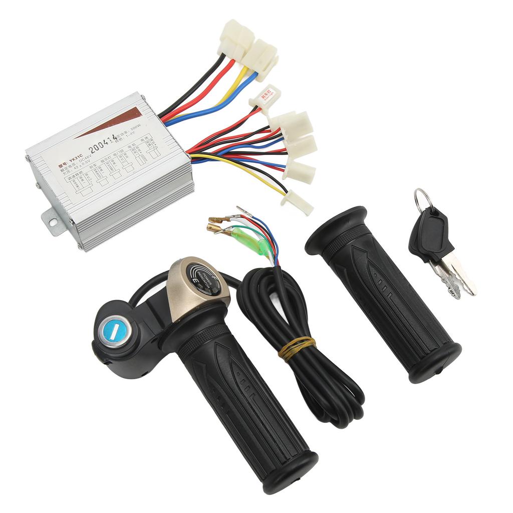 DC48V 500W Brushed Speed Controller Kit with Locking Throttle Twist Grip Power Display for Electric Bike