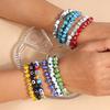 1pc 8mm Bohemian Handmade Evil Eye Beads Wrist Bracelets & Bangles for Women Girls Party Holiday Jewelry Gifts