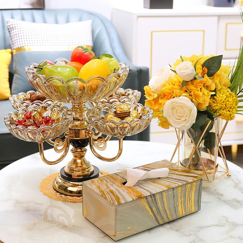 European Crystal Glass Rotating Fruit & Snack Plate Set