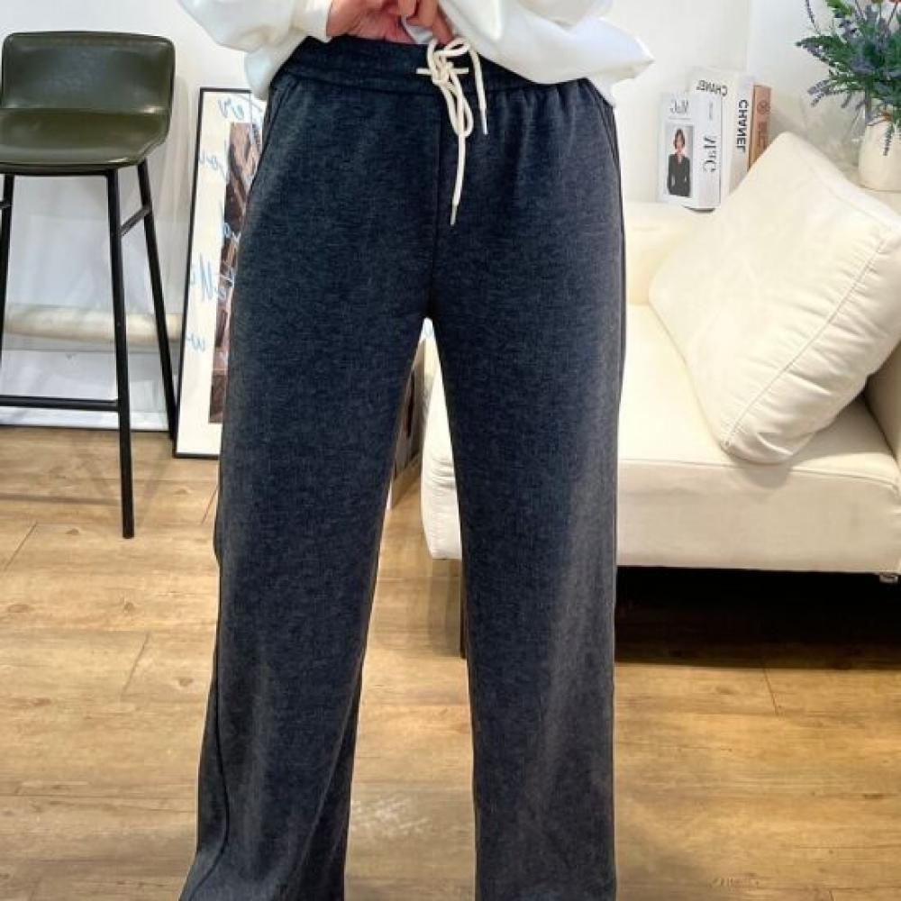 Dabimong Mochi Banding Stretch Fleece Wide Pants 3 Colors
