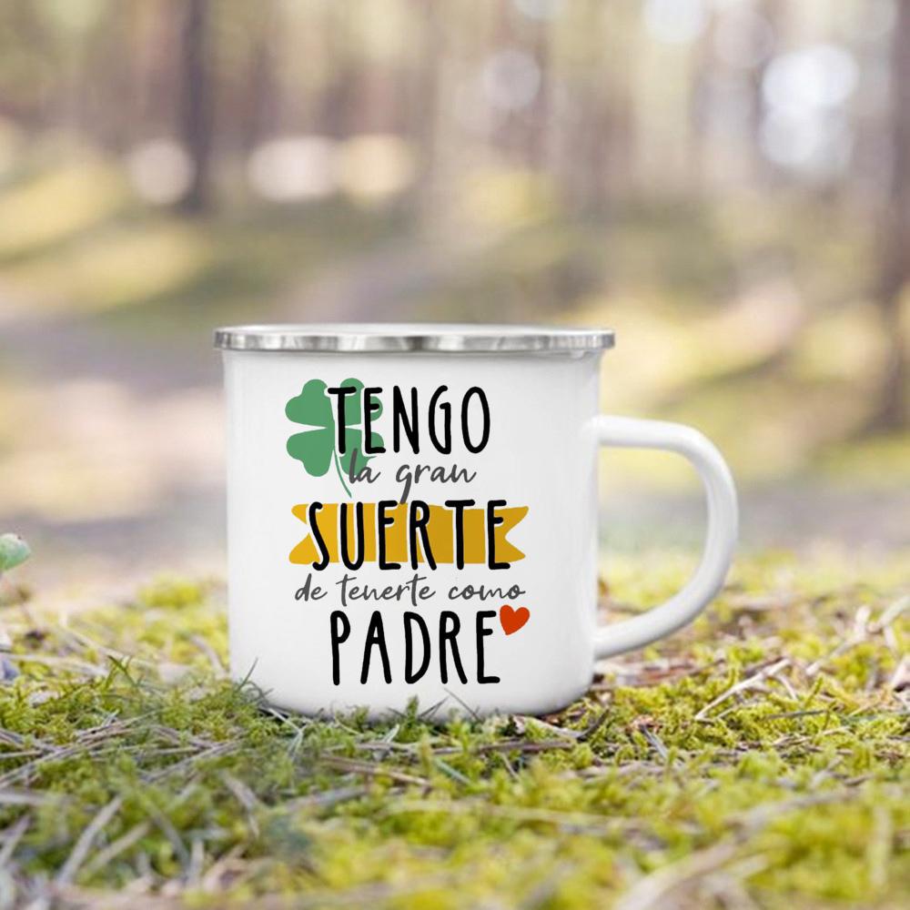 

Happy and Very Sleepy New Father Mug Original and Fun Father s Day Gifts White Handled Cup Coffee Tea Enamel Mug Drink Water 360ml