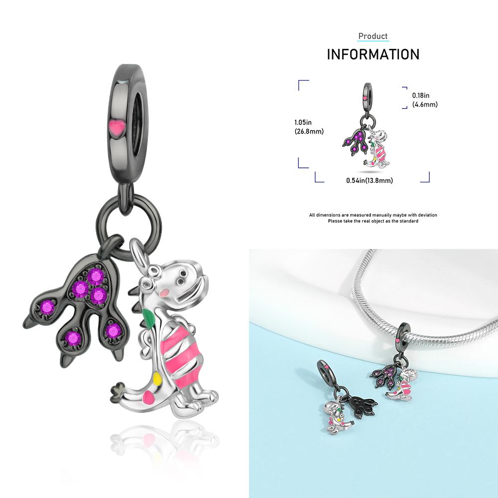 Zircon Heart Clip Charms Flower Clover Charm Copper Sea Turtle Beads Fit Diy Original Bracelet Jewelry