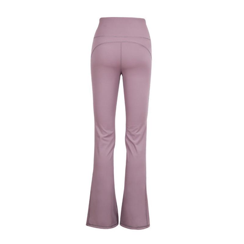Pantaloni a zampa originali Lulu a vita alta con scanalature: Leggings a zampa d'elefante per Yoga e Pilates, effetto nudo, sollevamento glutei e snellenti.