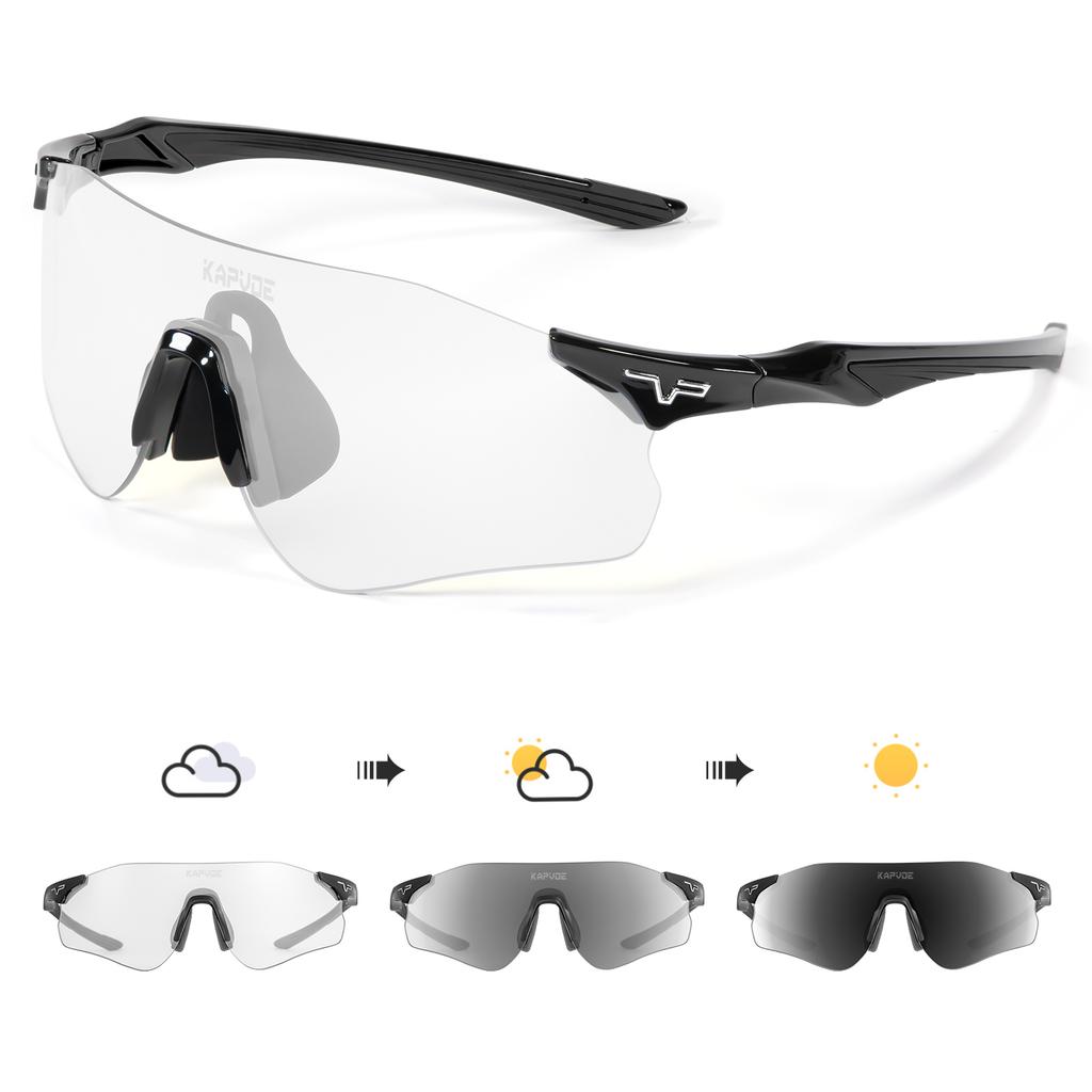 Pochromic Running Glasses Lightweight Cycling Sunglasses Camping Golf MTB Bike Night Equipment Outdoor Sports Eyewear