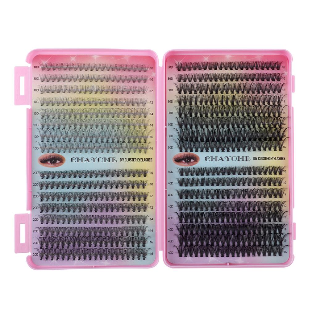 False Eyelash Extension Set Single Cluster 590 Clusters 30 + 40 + 50 + 60 + 80 + 100D Eyelashes