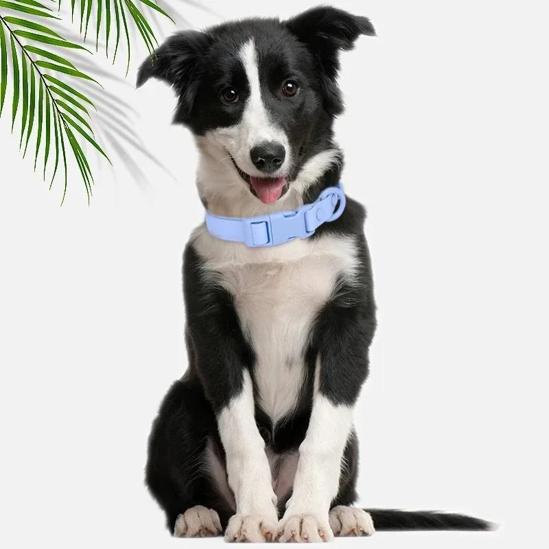 Waterproof PVC Dog Collar Soft Plastic Rubber Puppy Collar with Safety Buckle Adjustable Pet Collars for Small Medium Large Dogs