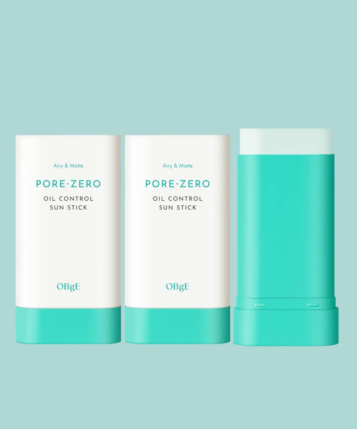 

OBgE Pore Zero Oil Control Солнцезащитный стик Дуо 18г ×2 – SPF50+ PA++++, Матовый и без белого налета