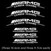 Custom Made Set of 6 PCS 3 Sizes for AMG Mercedes Benz Brake Caliper Decals Stickers HiTemp Resistance Film