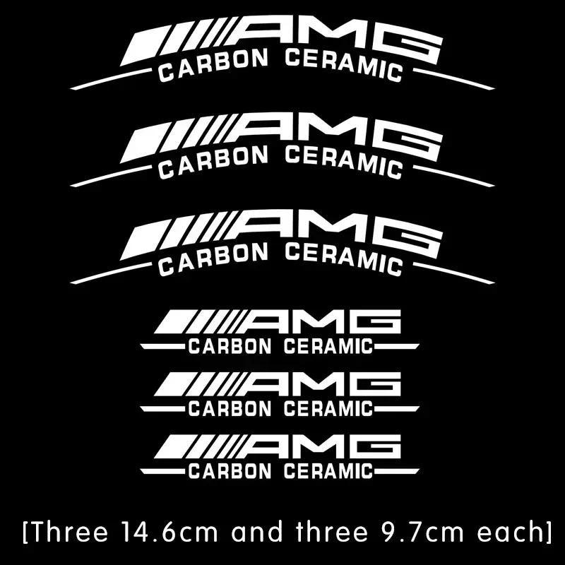 Custom Made Set of 6 PCS 3 Sizes for AMG Mercedes Benz Brake Caliper Decals Stickers HiTemp Resistance Film