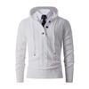 Men's Solid-color Casual Long-sleeved Hooded Pullover, Men's Button Collar Embossed Texture Warm Knitted Sweater