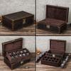 Handmade Retro Crazy Horse Leather Watch Display & Collection Box - Ten-Slot Drop-Proof Design