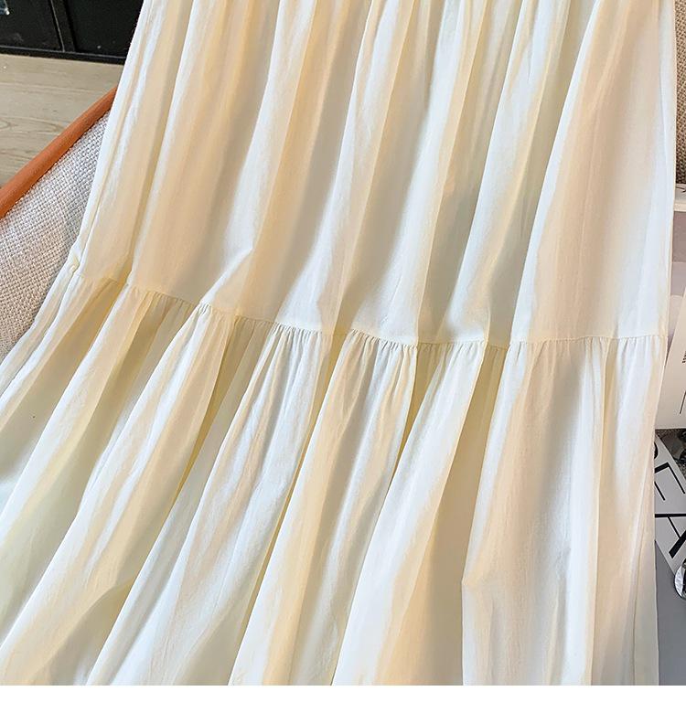 Retro Forest-Style Lace Mesh Cotton Midi Skirt for Women
