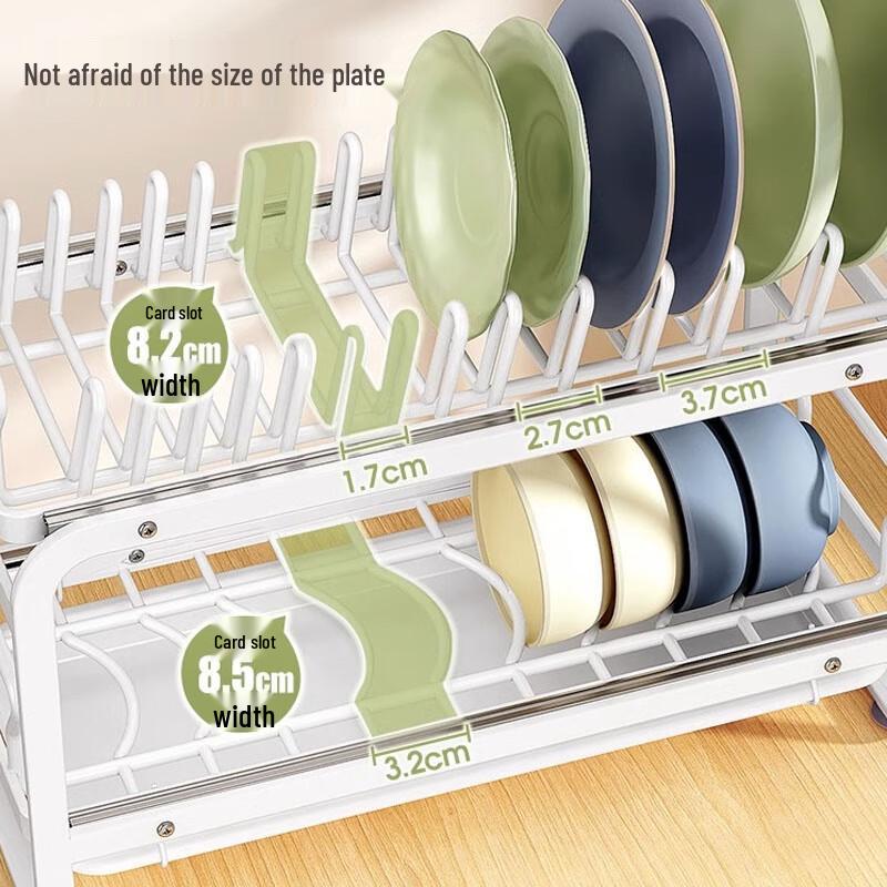 Aluminum Alloy Double-Layer Pull-Out Dish Drying Rack