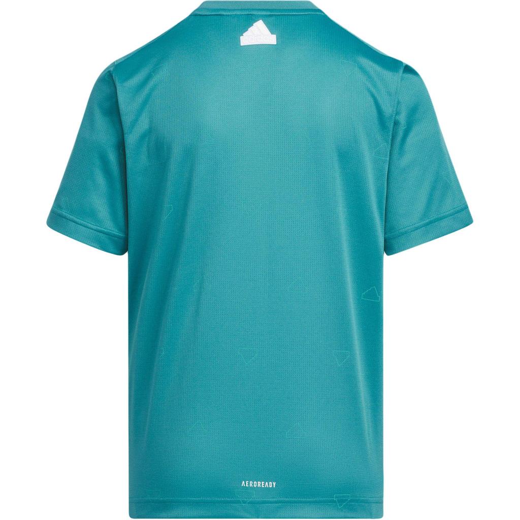 Adidas Sportswear T-Shirt Round Neck Brand Logo Letter Print Short Sleeve Kids tops Green IT4031