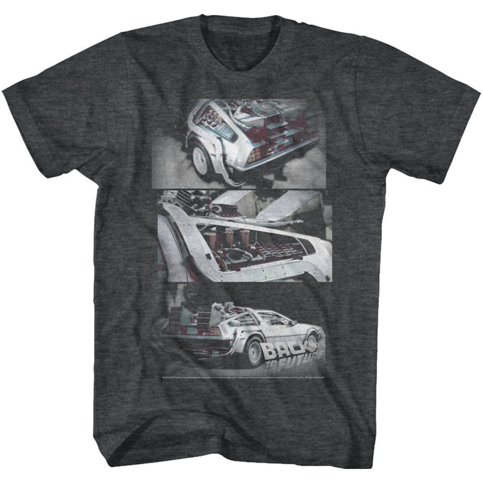 Back to the Future Hipster Black Heather Adult T-Shirt 4XL