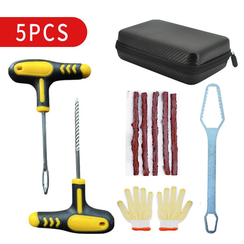 Car & Motorcycle Vacuum Tire Repair Kit with Rubber Strips & Quick Glue