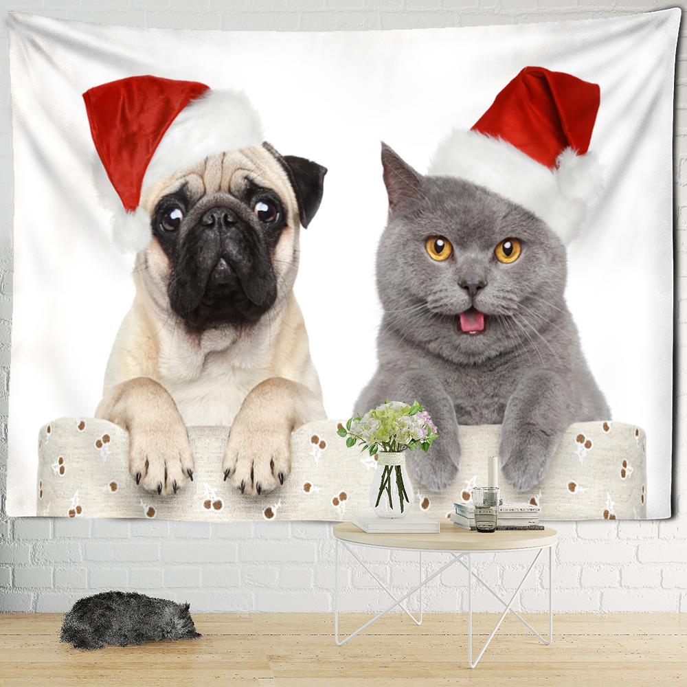 Christmas Series Tapestry Wall Hanging New Year Gift Kawaii Style Cartoon Psychedelic Witchcraft Home Decor